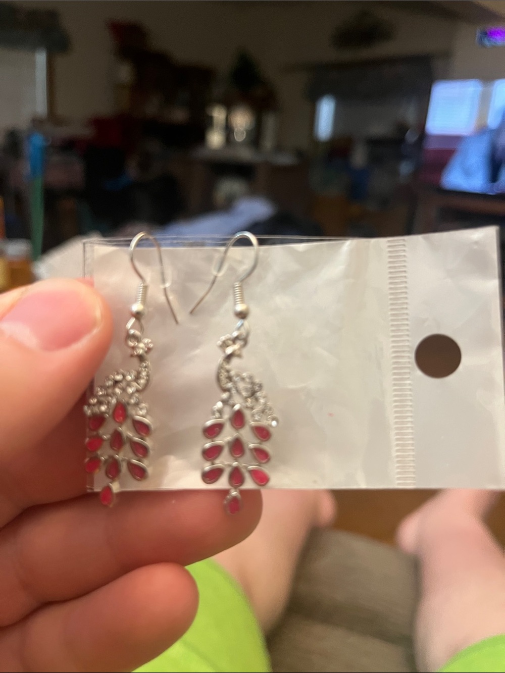 Silver Peacock Earrings with Pink Accents - Elegant Women’s Jewelry